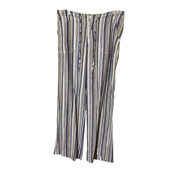 Just Living Womens Striped Linen Blend Pants M Pull On Beachy Boho Lagom - Picture 1 of 12